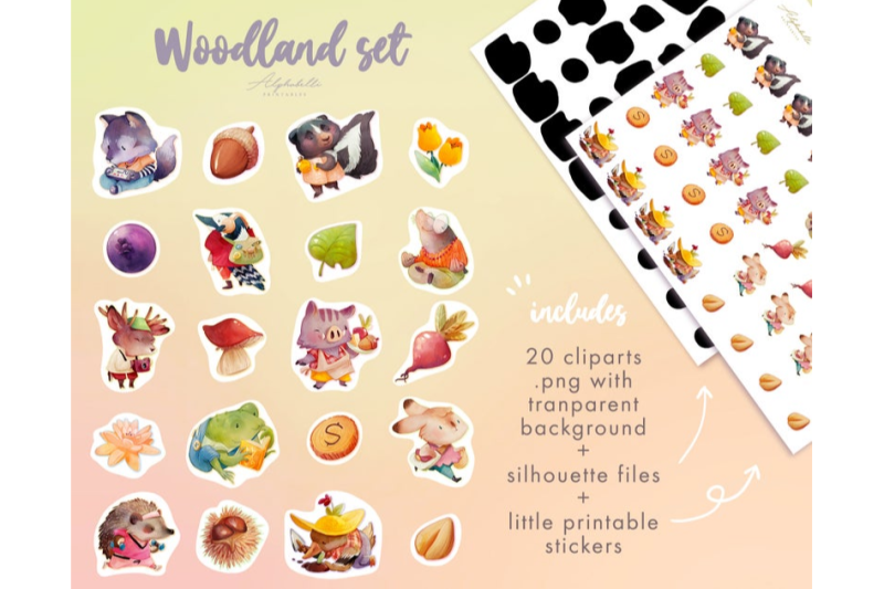 20-woodland-animals-clipart-cute-baby-stickers