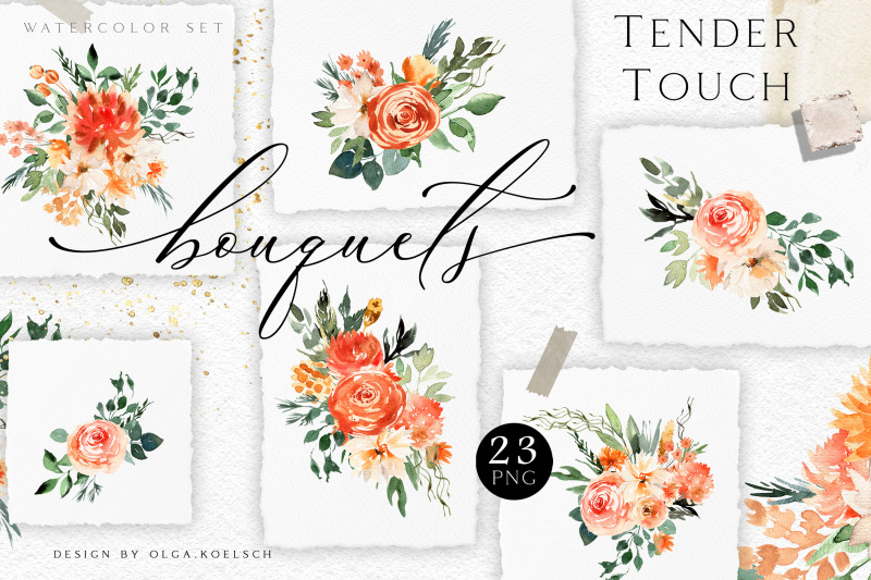 fall-watercolor-floral-clipart-boho-roses-clipart-peach-floral-png