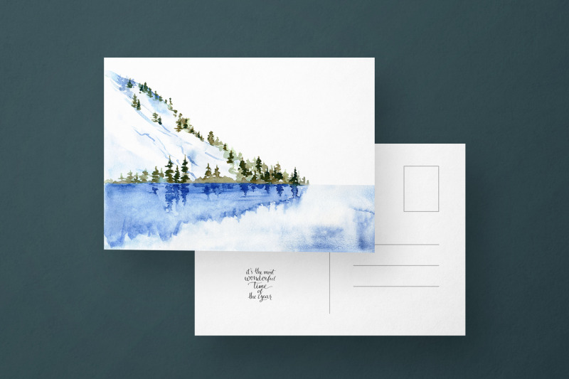 winter-landscape-clipart-watercolor-forest