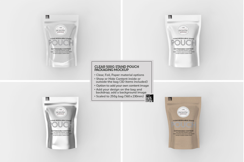 Download Clear 250g Pouch Packaging Mockup By INC Design Studio ...
