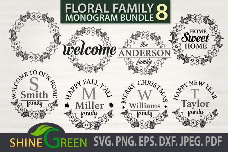 family-monogram-svg-bundle-floral-name-sign-frames-fall-christmas