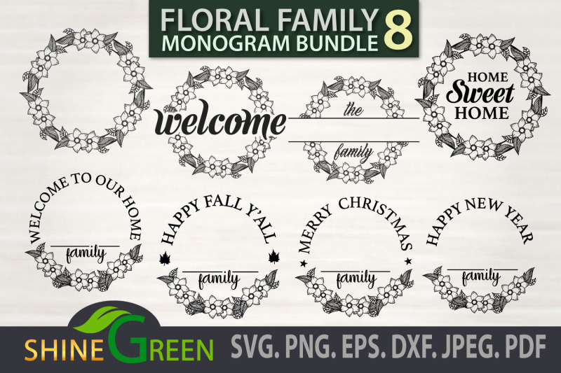 family-monogram-svg-bundle-floral-name-sign-frames-fall-christmas
