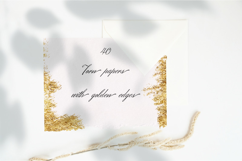 40-gold-plated-torn-paper-elements