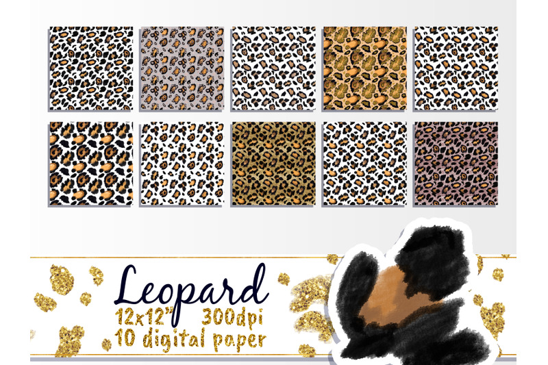 leopard-gold-digital-paper-pack