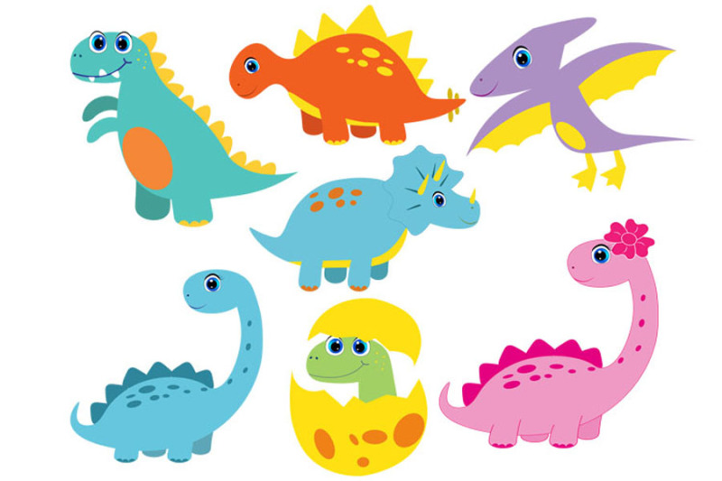 Cute Dinosaur Bundle svg, cute dino svg, clipart, funny dino svg, cric By Lillyarts ...