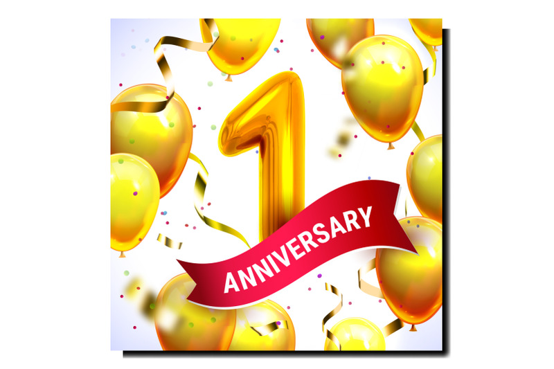 first-anniversary-birth-promotional-banner-vector