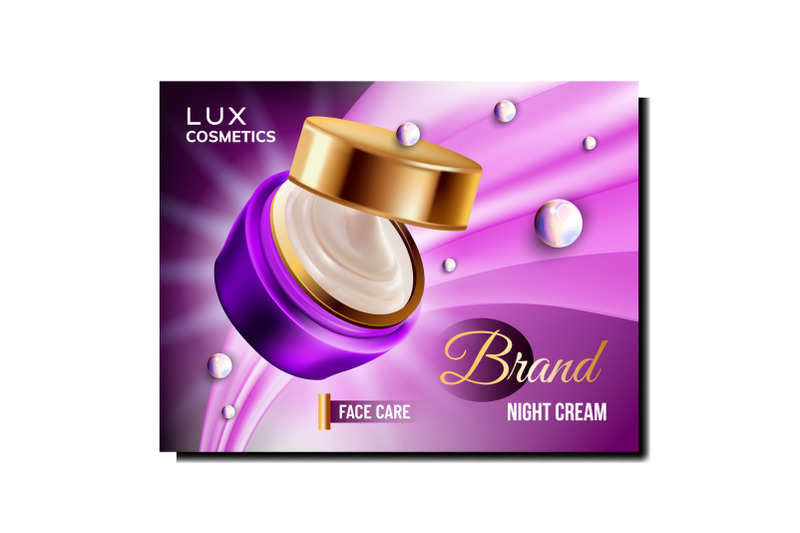 night-cream-creative-promotional-banner-vector