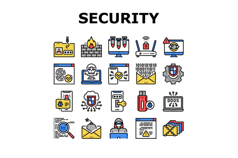 internet-security-collection-icons-set-vector