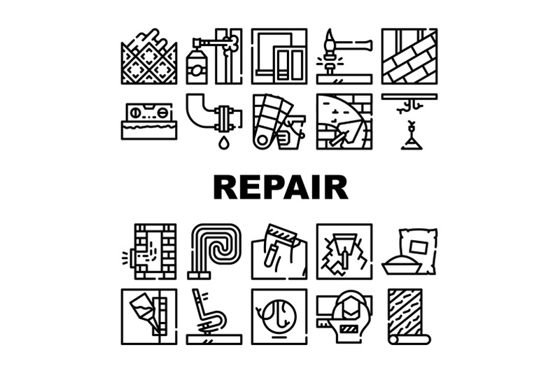 home-repair-service-collection-icons-set-vector