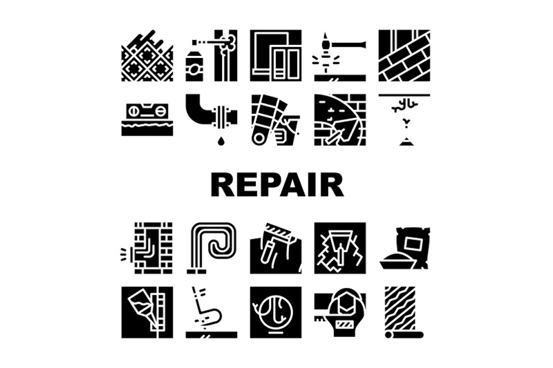 home-repair-service-collection-icons-set-vector