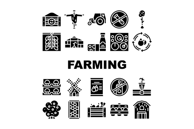 organic-eco-farming-collection-icons-set-vector