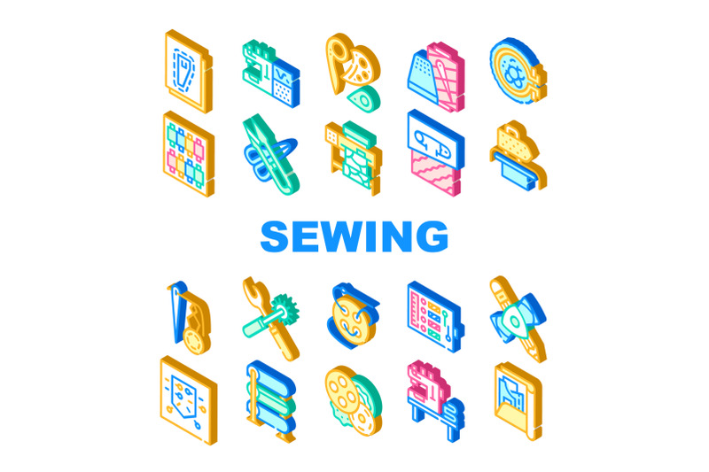 sewing-craft-studio-collection-icons-set-vector