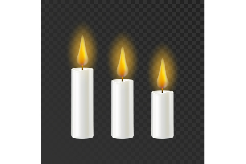 candle-burning-flame-different-size-set-vector