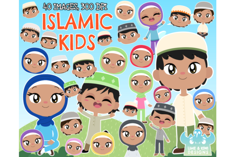 islamic-muslim-kids-clipart-lime-and-kiwi-designs