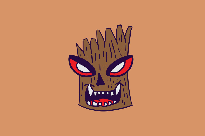 halloween-icon-with-monster-tree-character