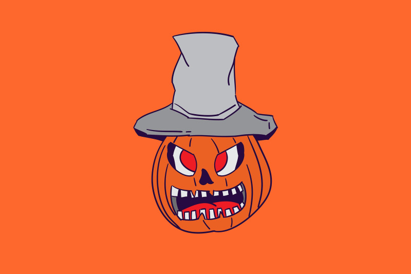 halloween-icon-with-yellow-pumpkin-and-grey-hat