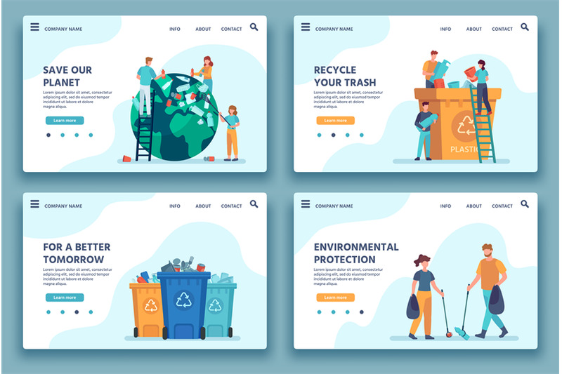 recycling-trash-landing-page-people-collecting-and-sorting-garbage-fo