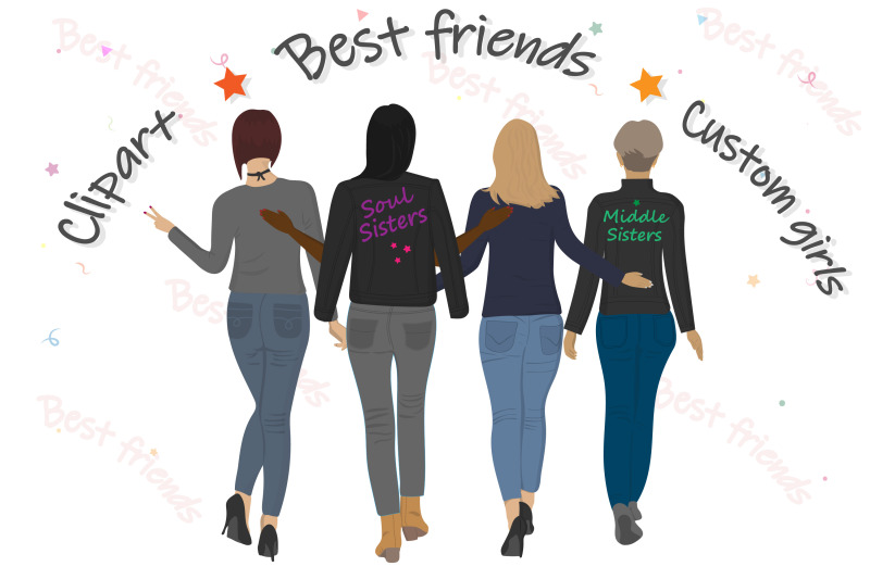 best-friends-clipart-girls-back-view-custom-girls-jeans-girl