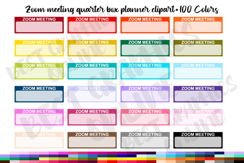 100-zoom-planner-stickers-clipart-set