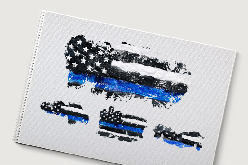 police-torn-flag-watercolor