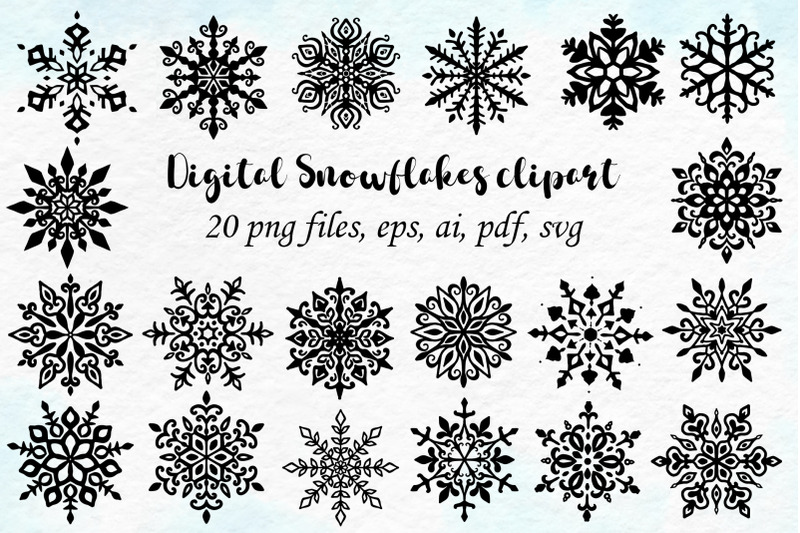 digital-snowflakes-clipart