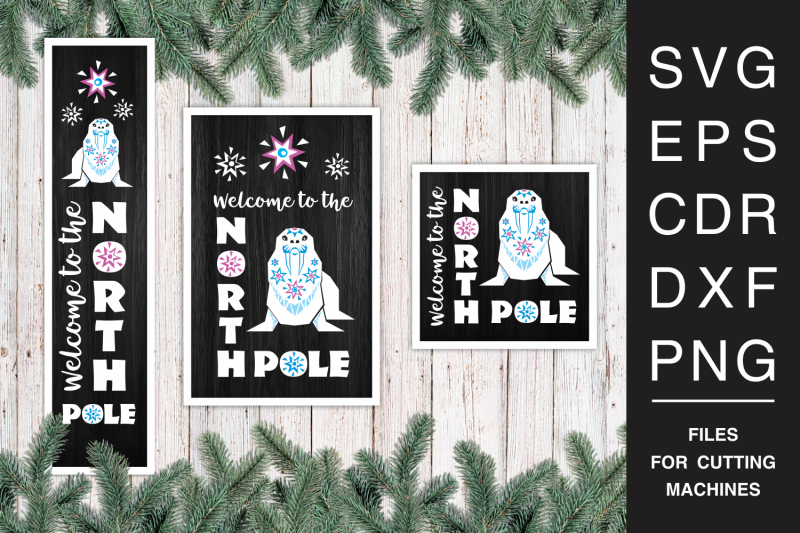 north-pole-sign-with-walrus-svg