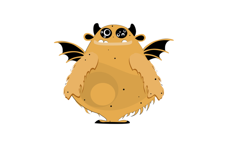 fur-confident-monster-with-wings-isolated-on-white