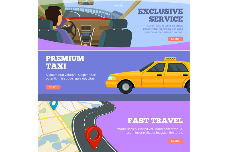 taxi-service-banners-yellow-service-cars-driver-in-premium-automobile