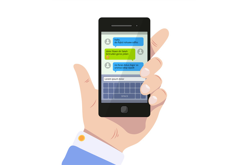 messenger-screen-mobile-text-messages-in-speak-bubbles-online-communi