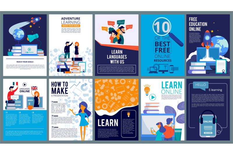 education-online-covers-posters-or-ads-flyer-template-with-educationa