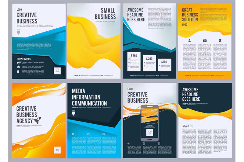 business-flyers-vector-creative-brochure-abstract-geometric-forms-mag