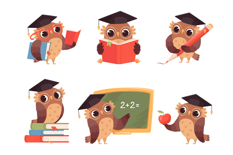 owl-teacher-cartoon-bird-characters-with-back-to-school-items-cute-ma