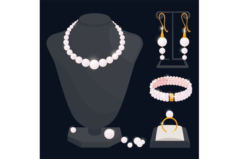 pearl-jewerly-vector-collection-necklace-earrings-ring-and-bracele