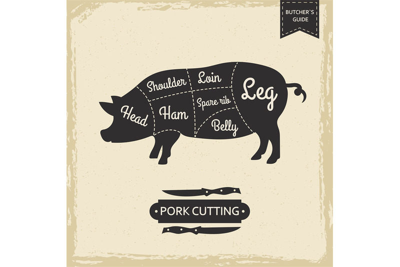 butchers-library-vintage-page-pork-cutting-vector-poster-design