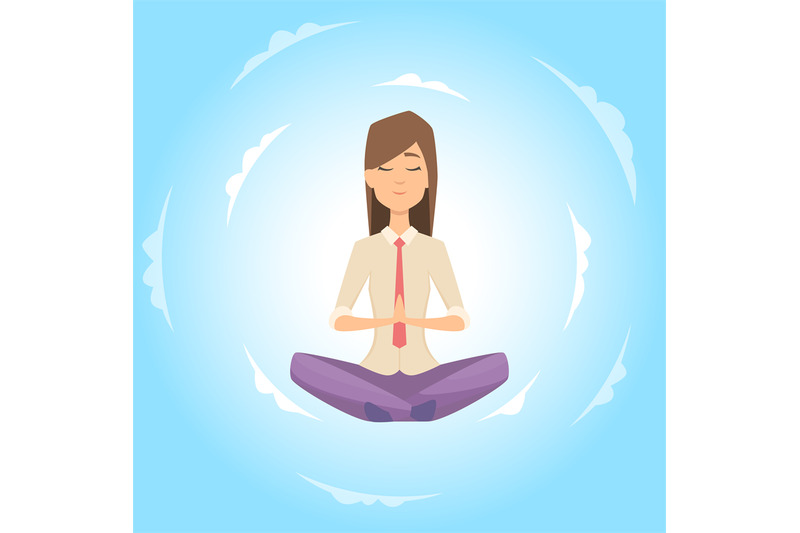 businesswoman-safe-the-balance-with-meditation-relaxing-vector-concep