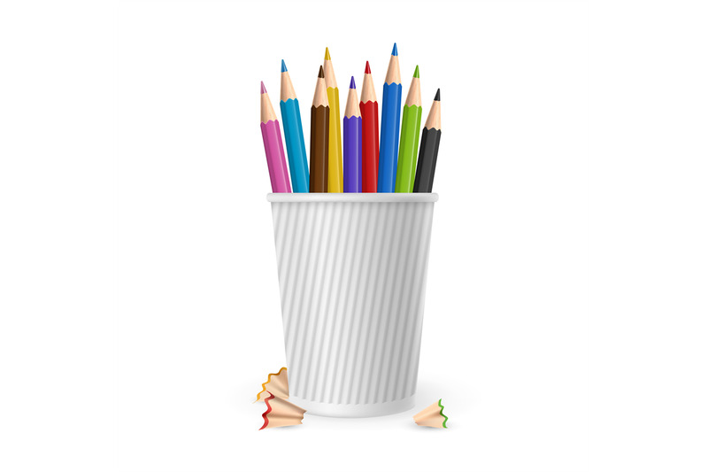 realistic-vector-color-pencils-in-glass-isolated-on-white-background