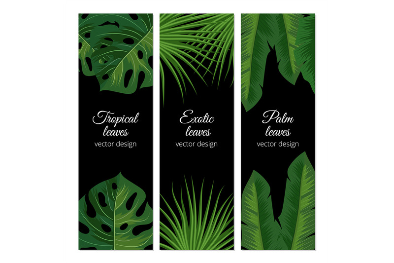 tropical-exotic-leaves-vector-banners-template-set