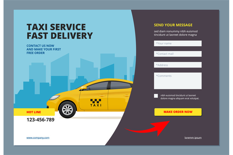 taxi-landing-booking-car-promotion-city-service-with-web-form-for-mak