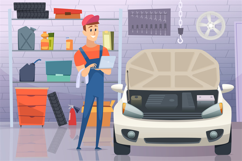 mechanic-in-garage-auto-service-man-fixing-repairing-vehicle-vector-c