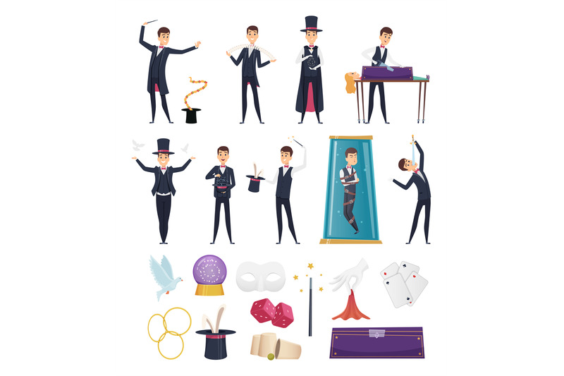 magician-show-performer-in-costume-and-items-cards-rabbit-in-hat-magi