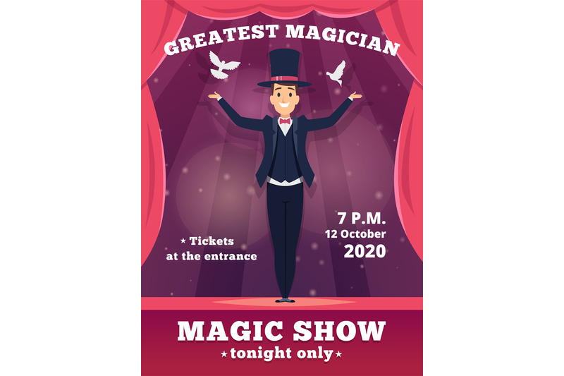 magic-poster-invitation-circus-magician-show-placards-vector-template