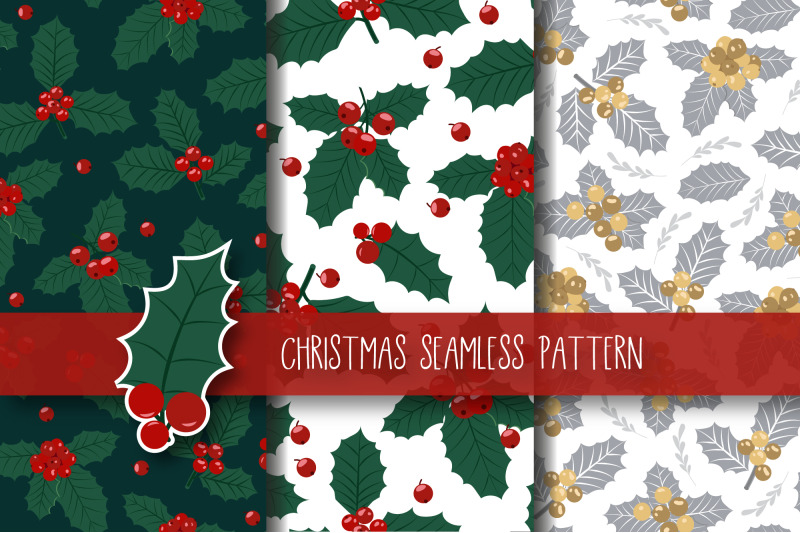 christmas-holly-poinsettia-seamless-pattern