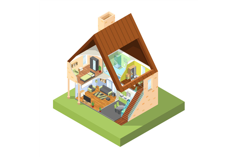 house-cutaway-isometric-interior-of-modern-house-with-different-rooms