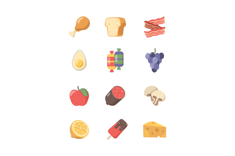 food-icon-coffee-meat-cakes-pizza-eggs-and-steak-and-other-vector-sym