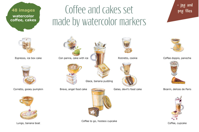 coffee-and-cakes-bundle-vector