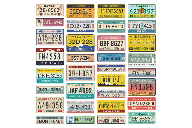 car-plates-set-of-american-vehicles-automobile-number-license-vector