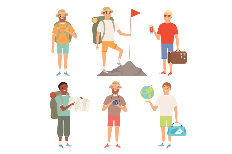 tourist-outdoor-characters-travellers-hiking-backpacker-vector-people