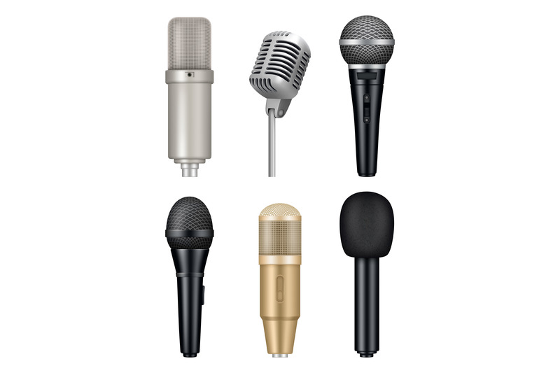 microphones-realistic-professional-media-music-studio-equipment-metal