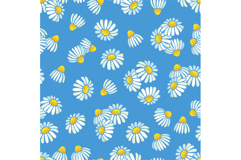 Chamomile, daisy vector pattern. Floral seamless texture By ONYX ...