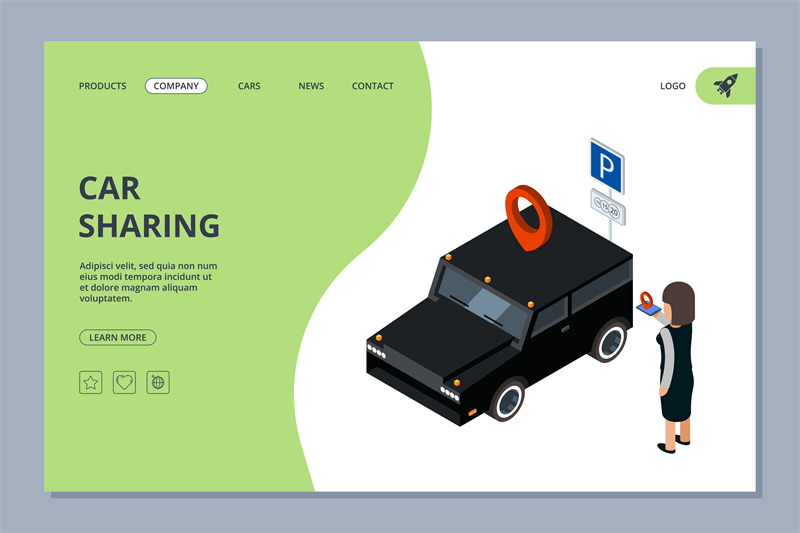 car-sharing-landing-page-woman-finds-car-with-mobile-app-vector-isome